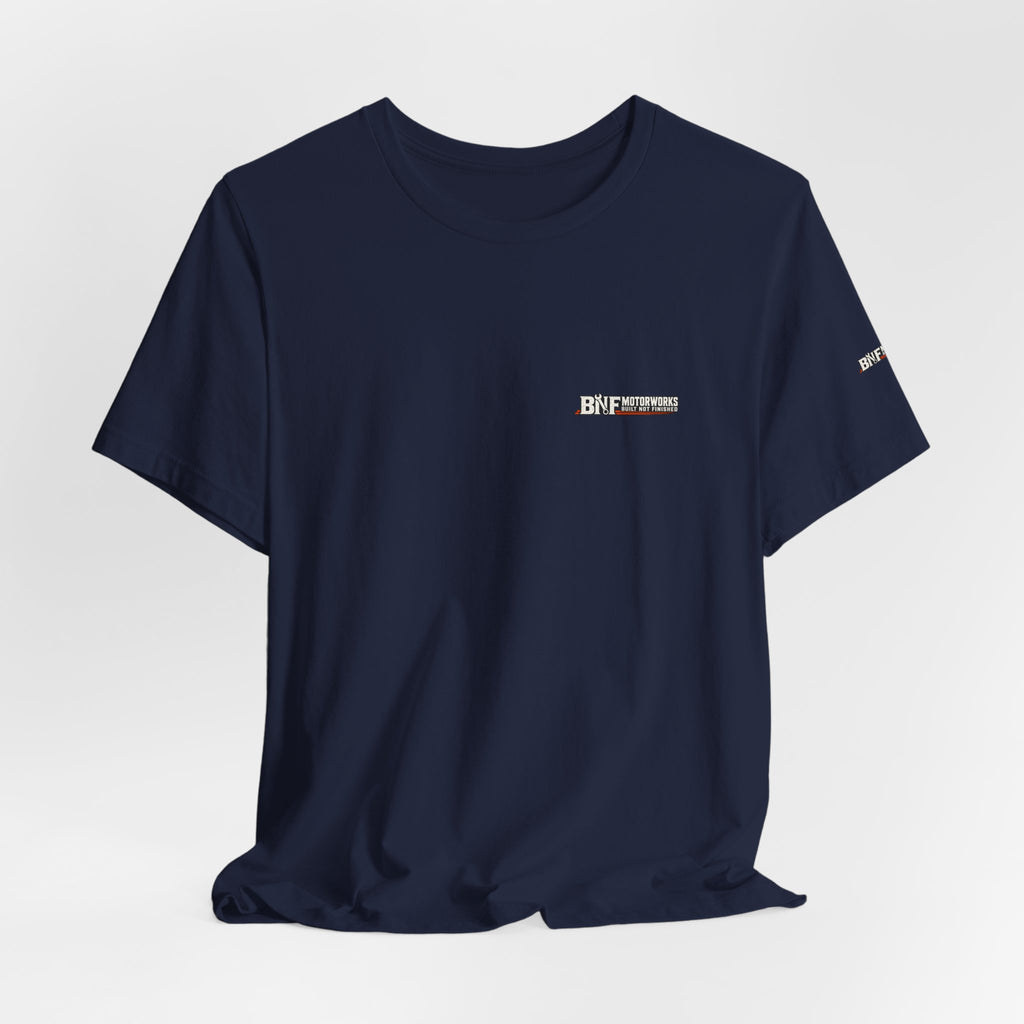 BNF Motorworks — Unfinished Build Engine Out Back Tee