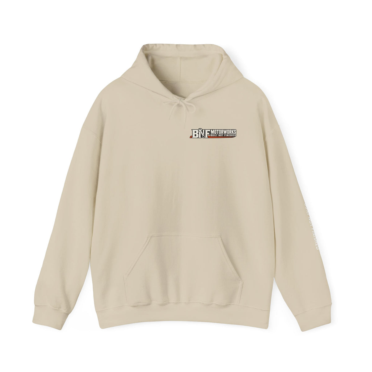 BNF Motorworks — Logo Back + Chest + Sleeve (Black Hoodie)