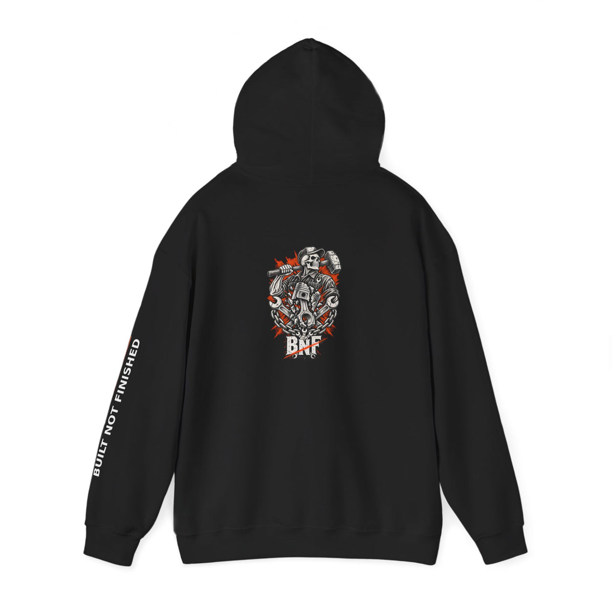 BNF Motorworks — Sledge Piston Back (Black Hoodie)