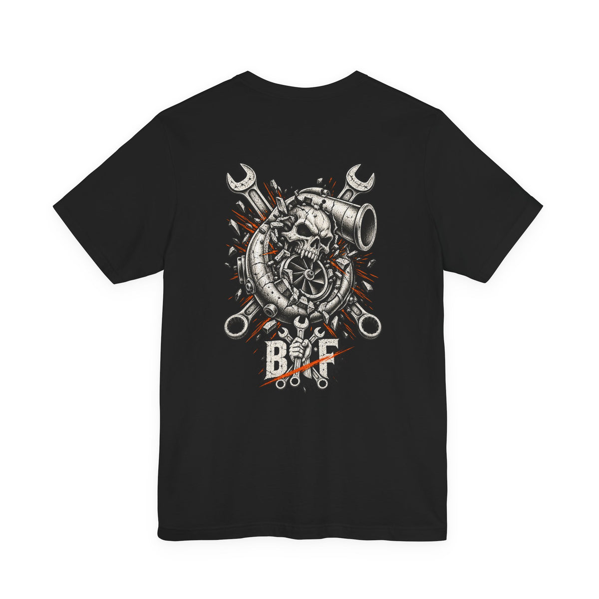 BNF Motorworks — Sharknose Rider Back (Black Tee)