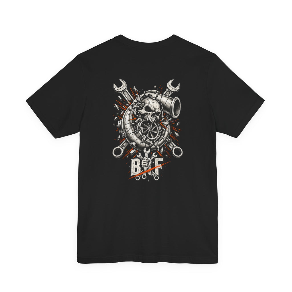 BNF Motorworks — Turbo Skull Back (Black Tee)