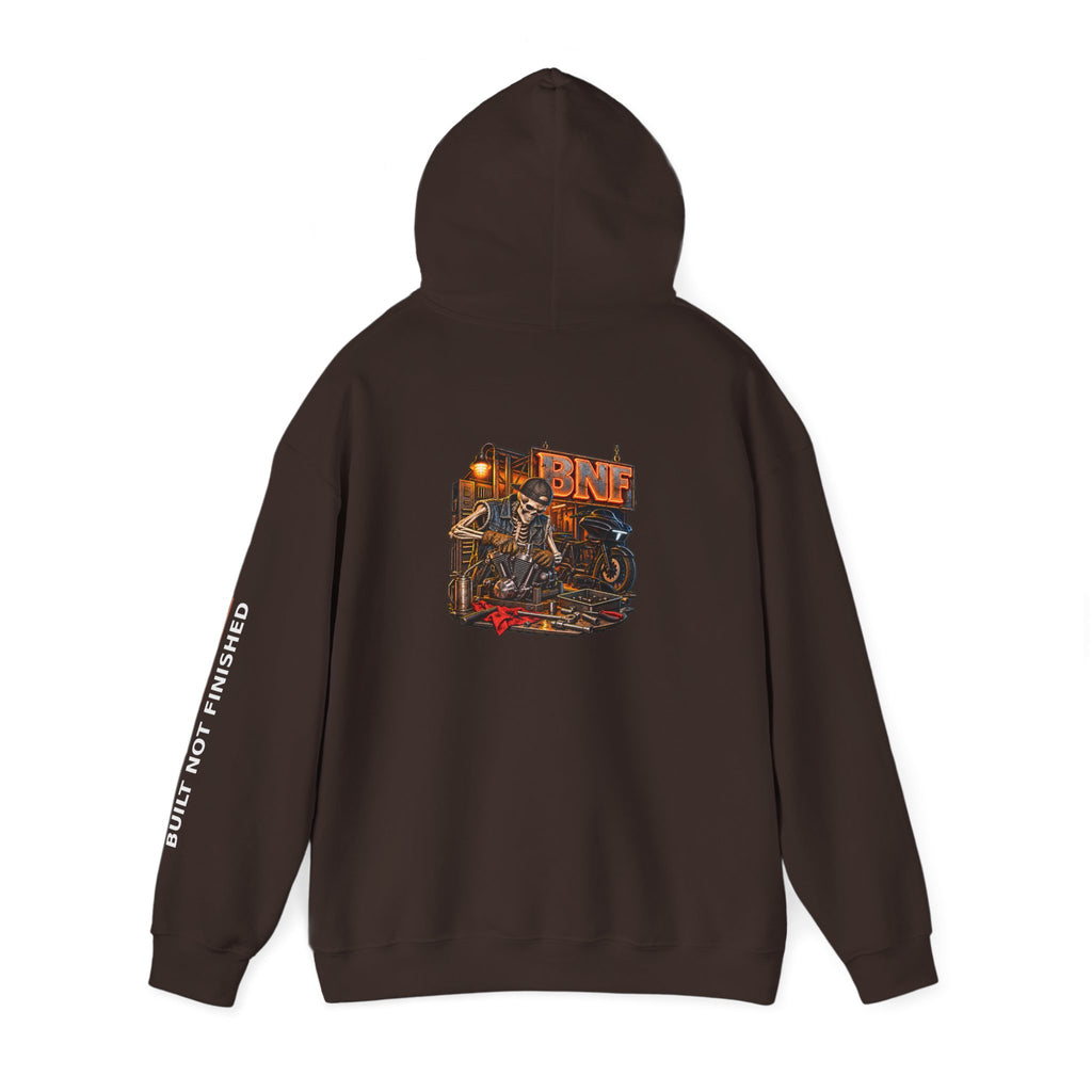 BNF Motorworks — Unfinished Build Engine Out Back Hoodie