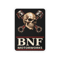 BNF Crossed Pistons Skull Outdoor Vinyl Decal