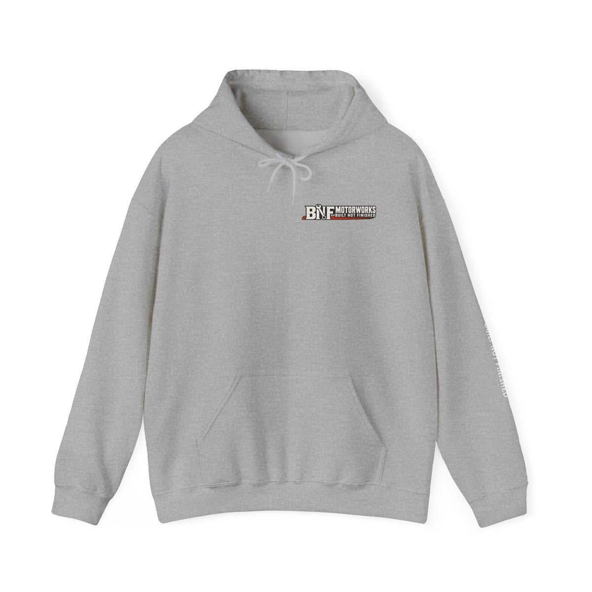 BNF Motorworks — Logo Back + Chest + Sleeve (Black Hoodie)