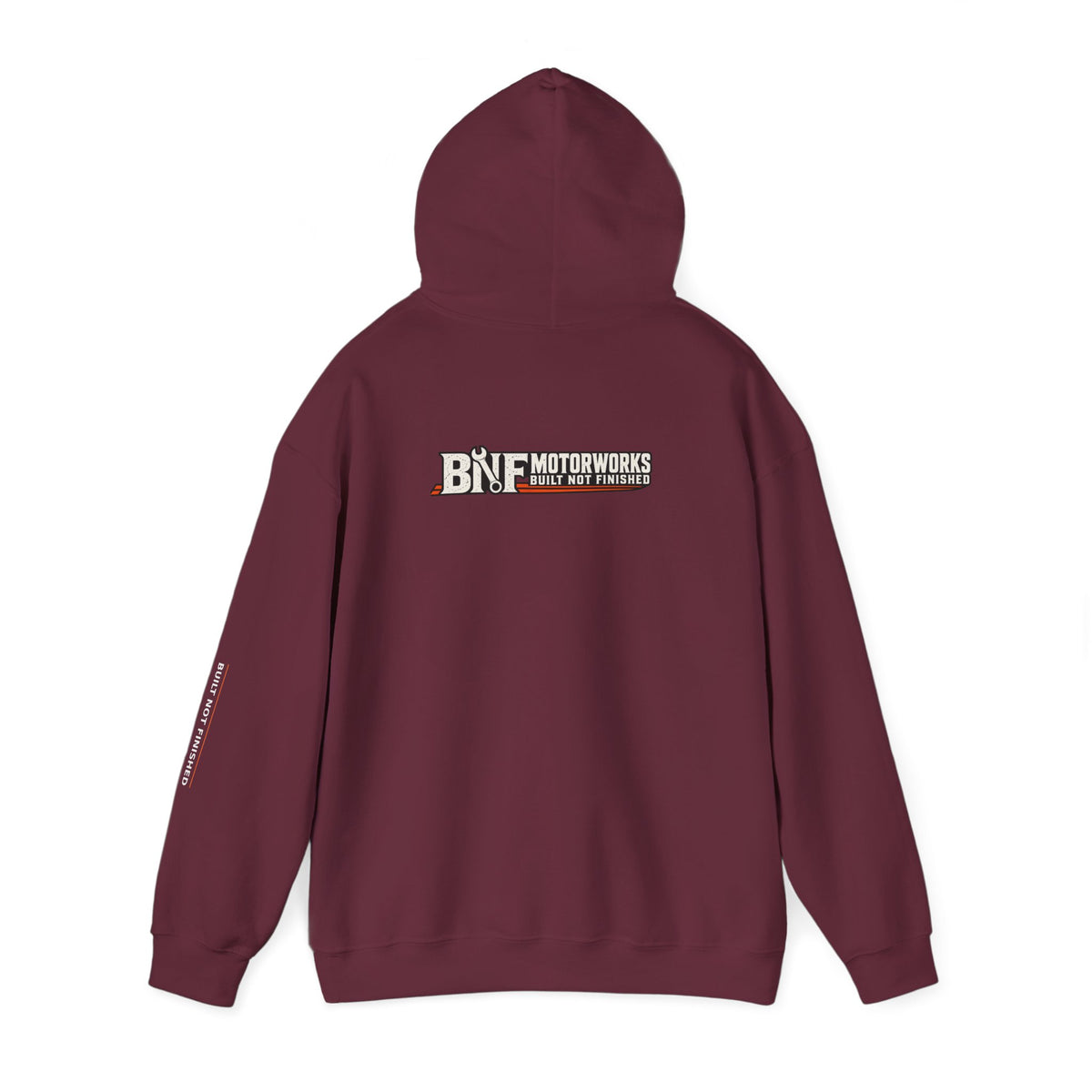 BNF Motorworks — Logo Back + Chest + Sleeve (Black Hoodie)