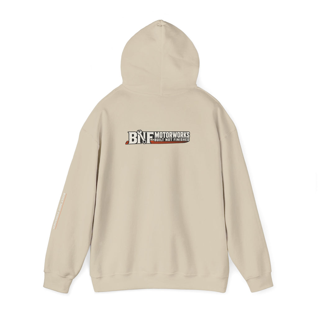 BNF Motorworks — Logo Back + Chest + Sleeve (Black Hoodie)