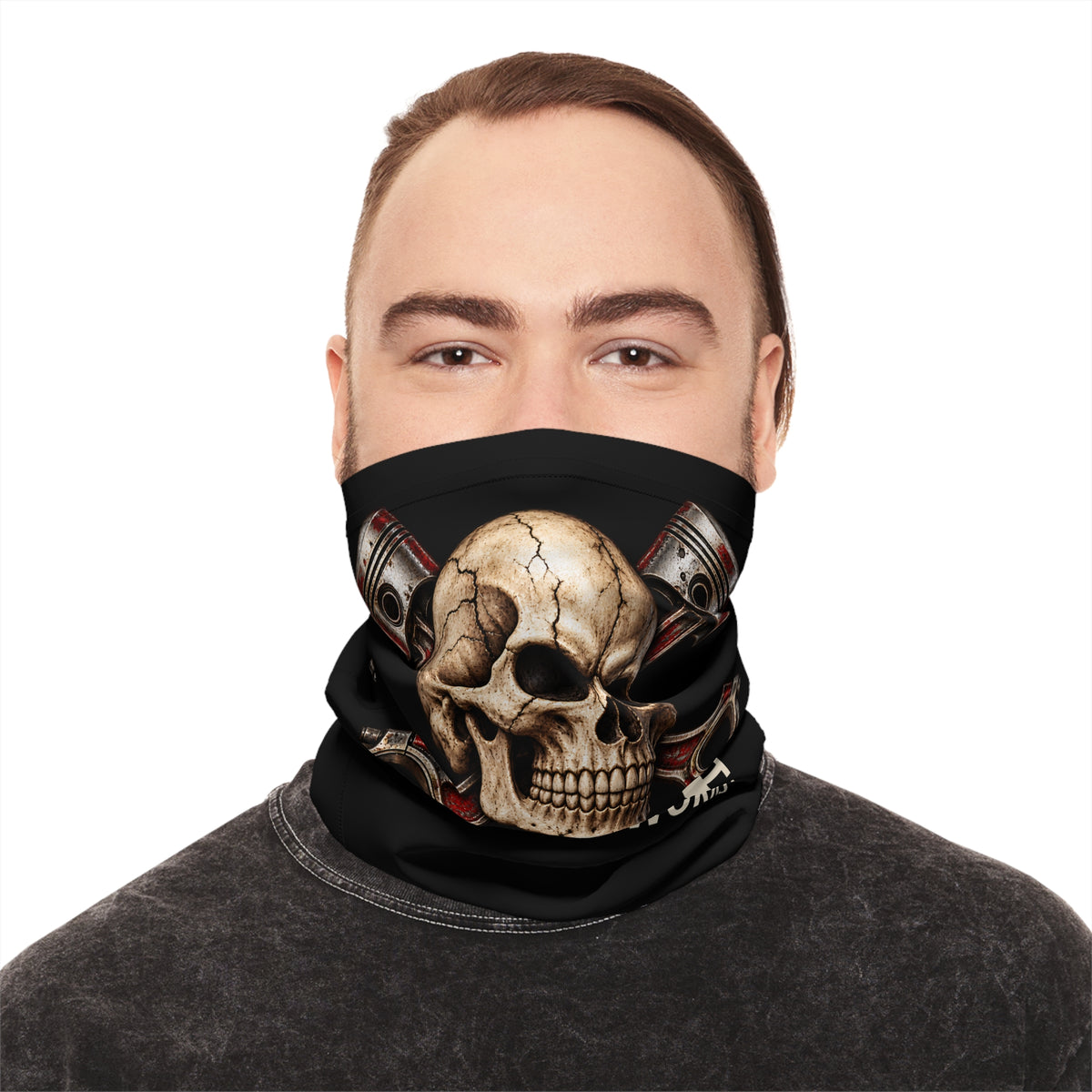 BNF Crossed Pistons Skull Neck Gaiter
