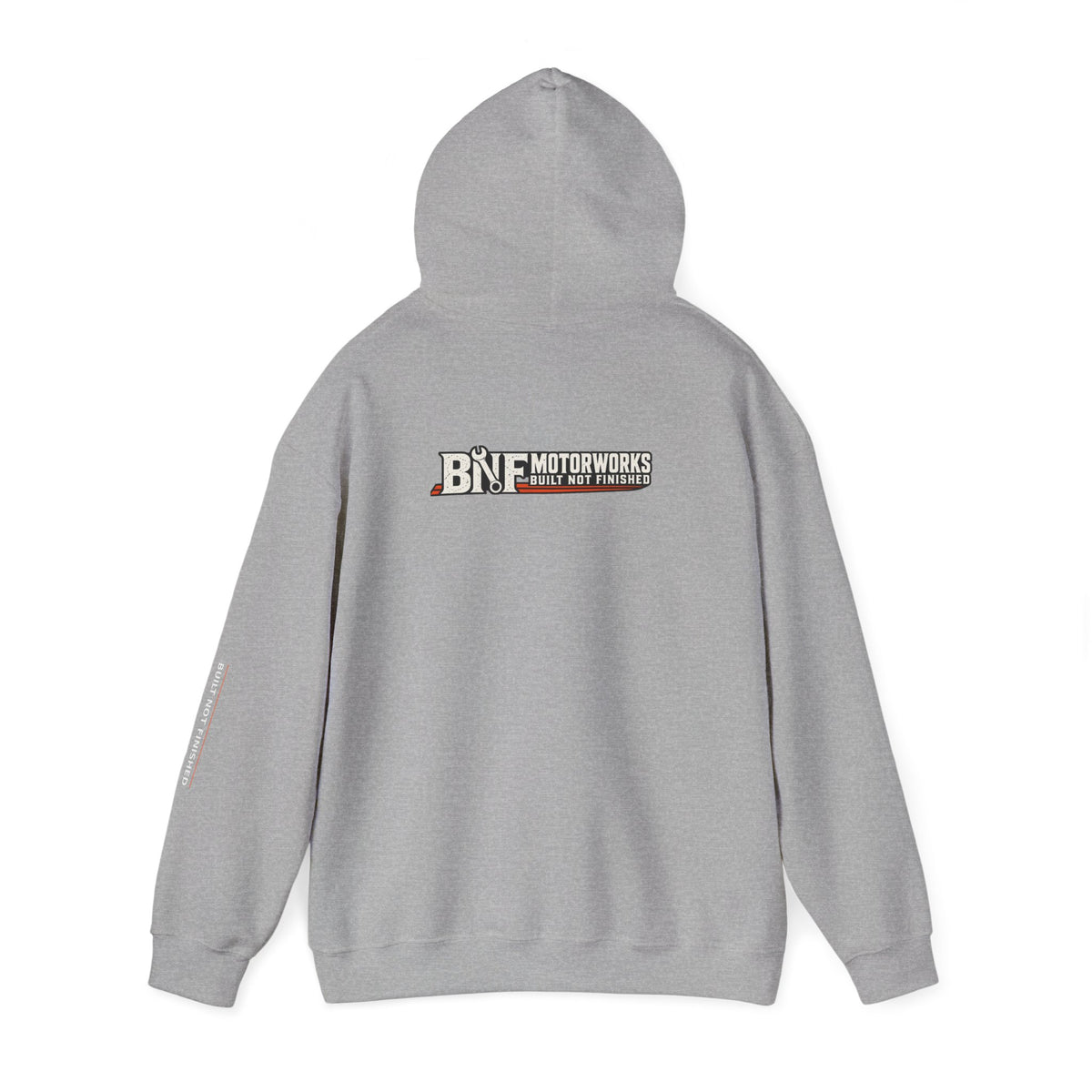 BNF Motorworks — Logo Back + Chest + Sleeve (Black Hoodie)