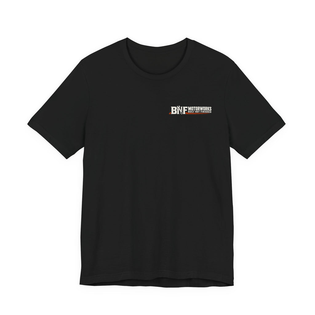 BNF Motorworks — Sharknose Rider Back (Black Tee)