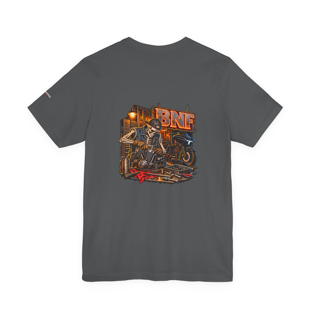 BNF Motorworks — Unfinished Build Engine Out Back Tee