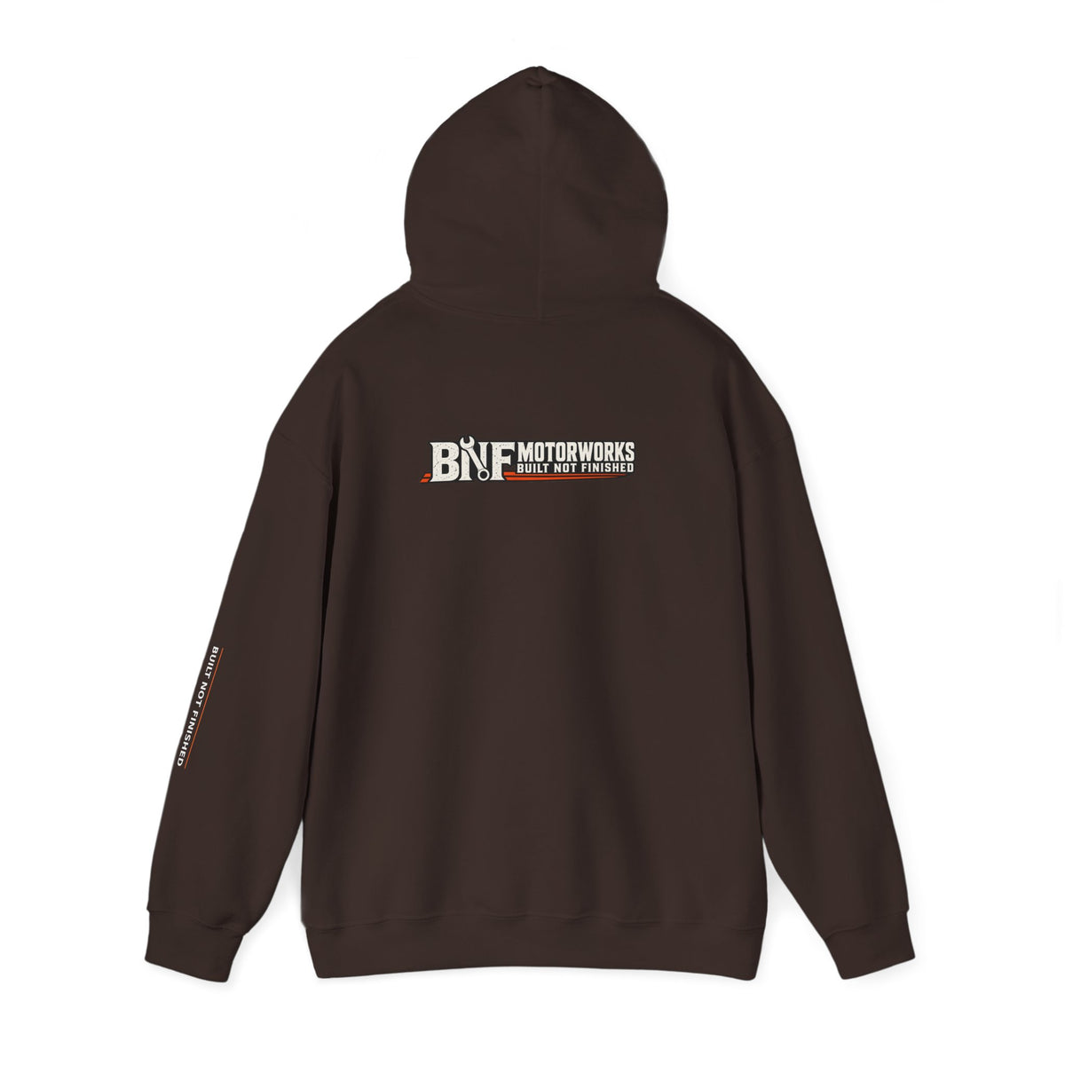 BNF Motorworks — Logo Back + Chest + Sleeve (Black Hoodie)