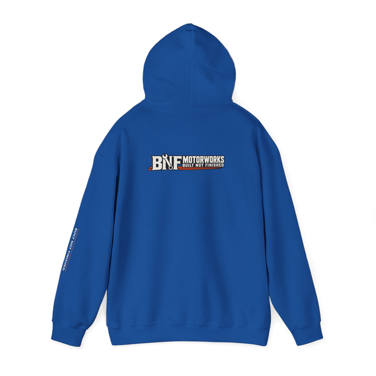 BNF Motorworks — Logo Back + Chest + Sleeve (Black Hoodie)