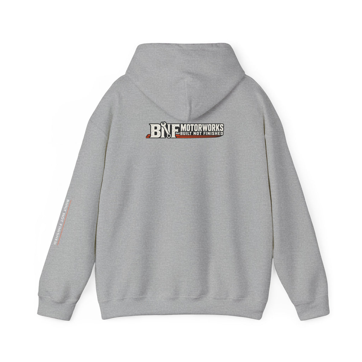 BNF Motorworks — Logo Back + Chest + Sleeve (Black Hoodie)