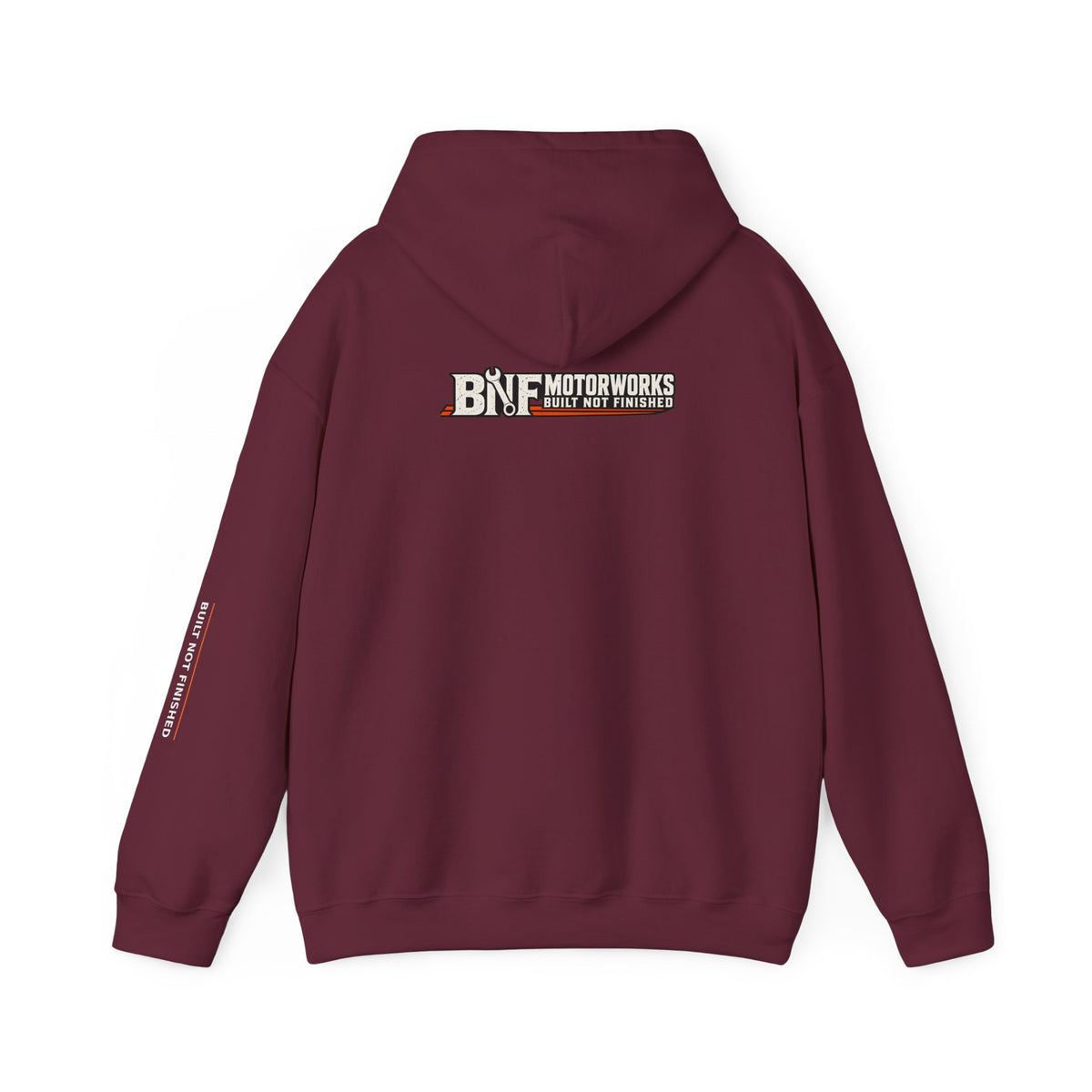 BNF Motorworks — Logo Back + Chest + Sleeve (Black Hoodie)