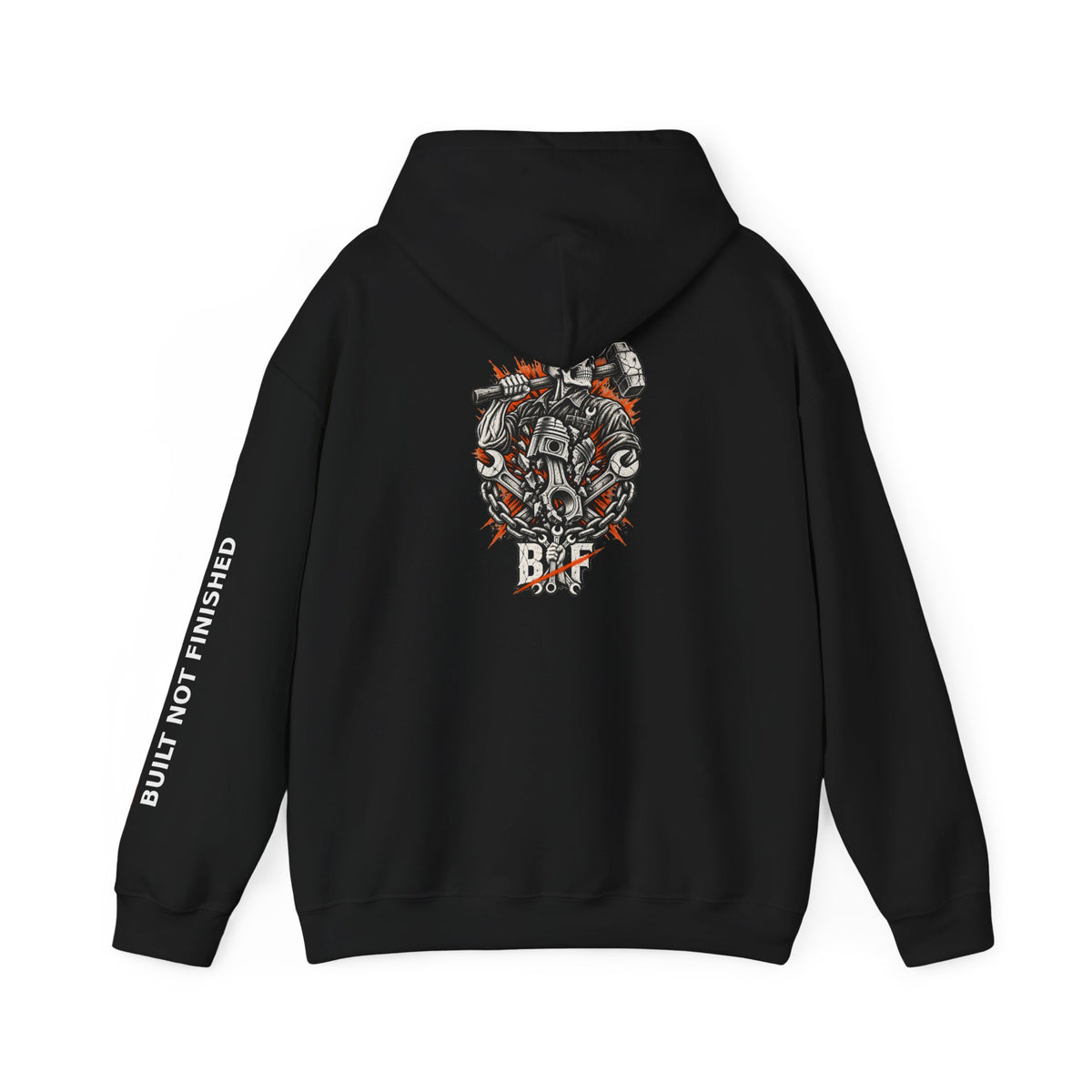 BNF Motorworks — Sledge Piston Back (Black Hoodie)