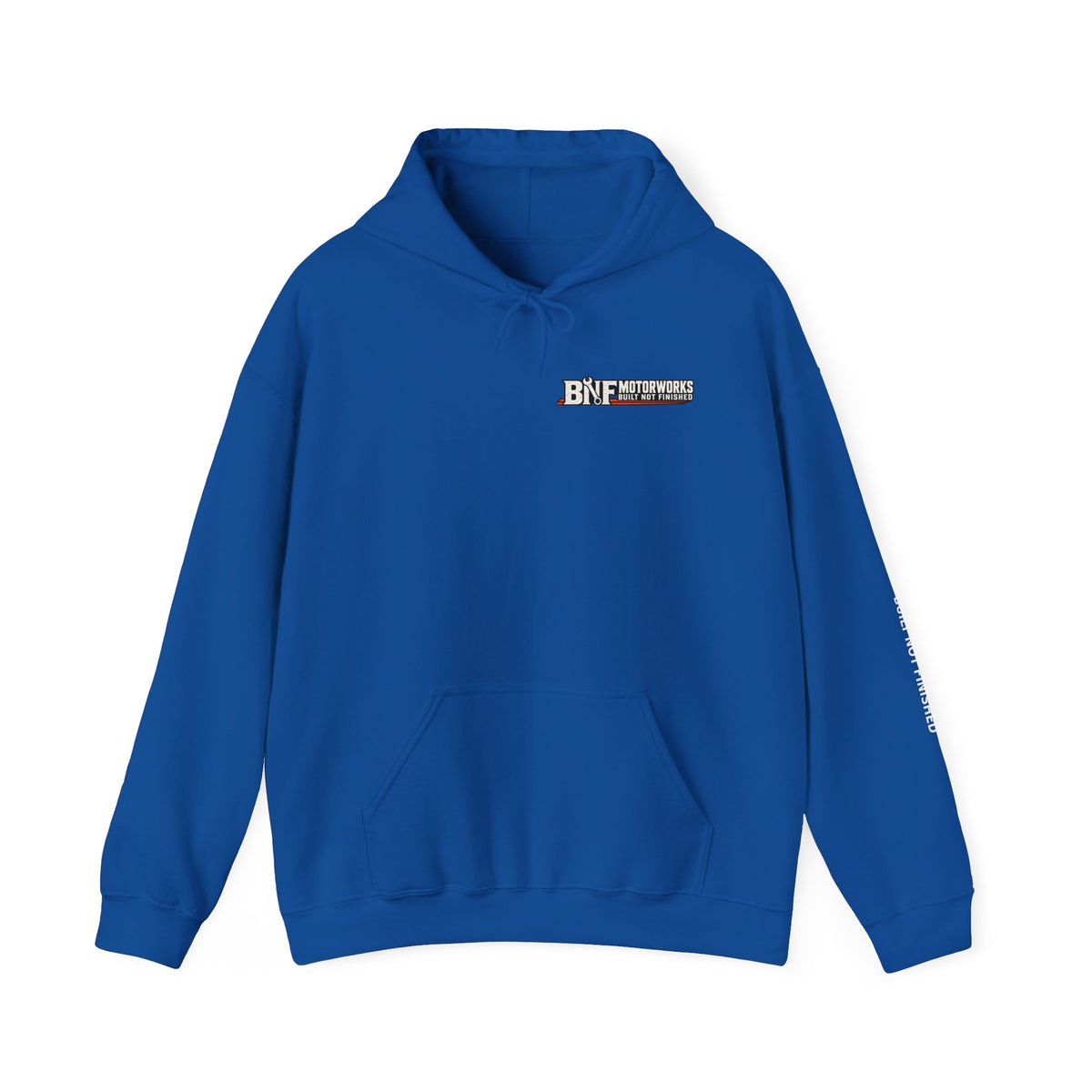 BNF Motorworks — Logo Back + Chest + Sleeve (Black Hoodie)
