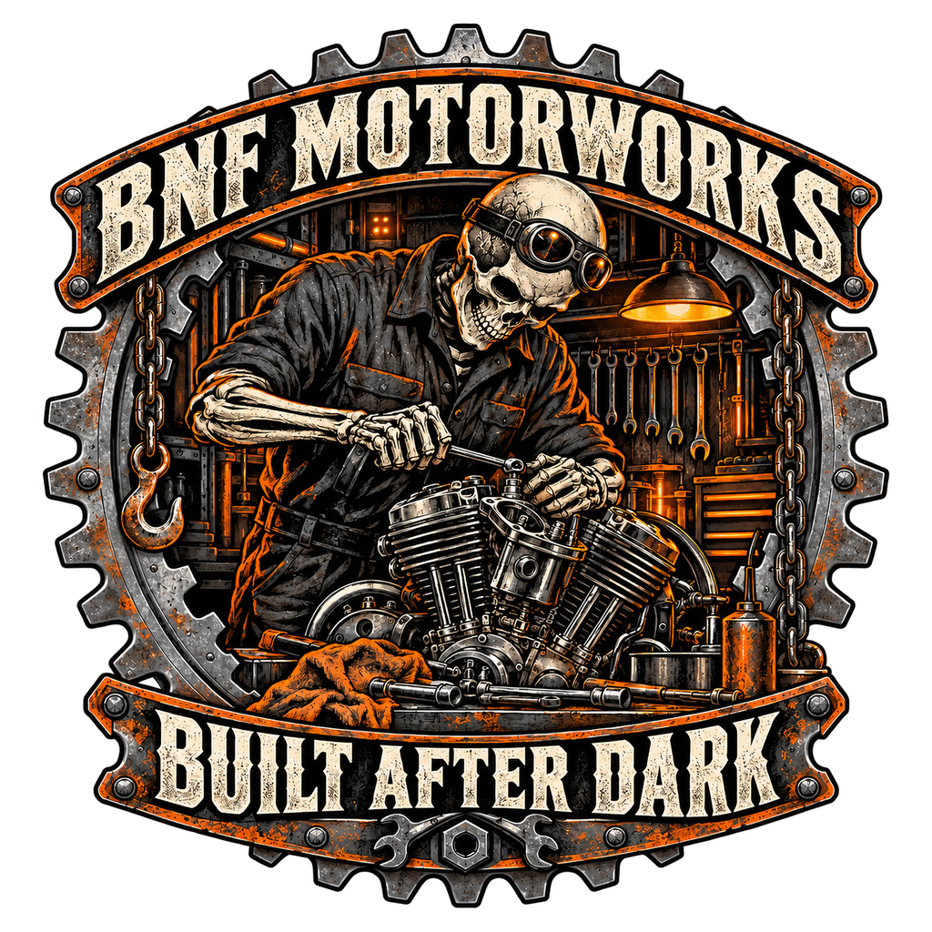 BNF Built After Dark skull mechanic artwork