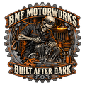 BNF Built After Dark skull mechanic artwork
